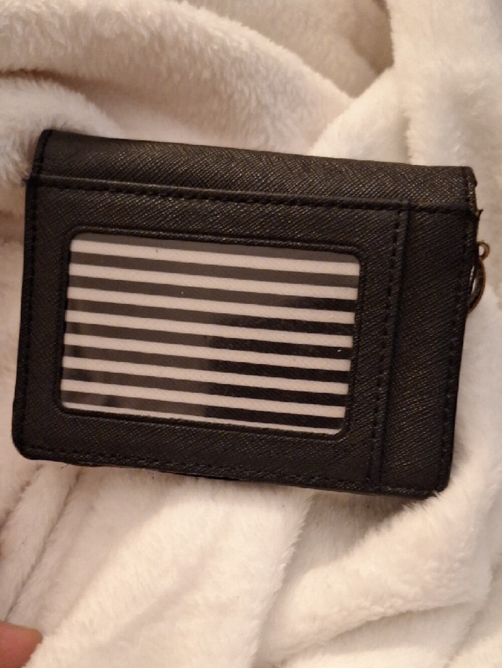 kate spade Black Saffiano Leather Card Case with Gold Logo and Keyring - Picture 4 of 6
